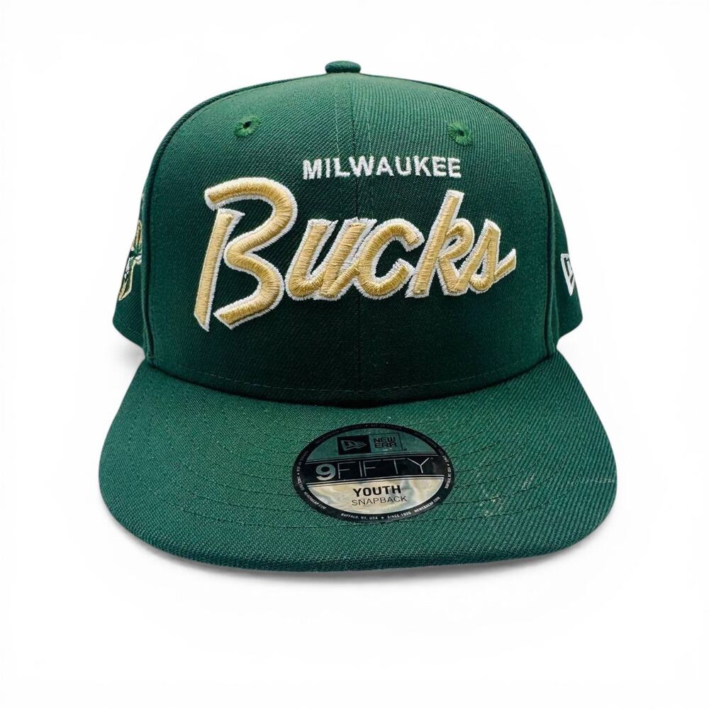 Milwaukee Bucks New Era 9FIFTY Youth Snapback Hat Green NBA Cap